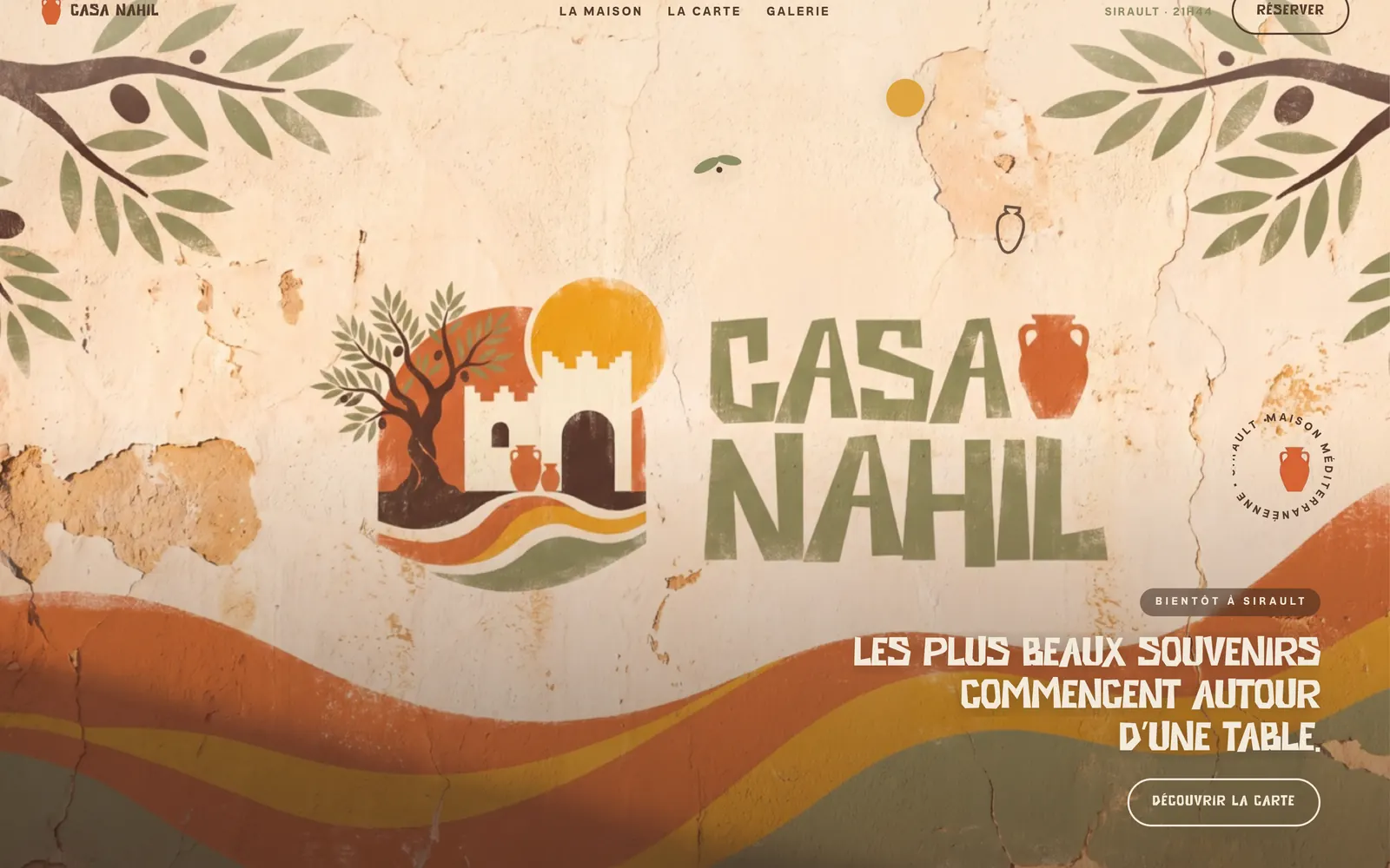 Page d’accueil du site Casa Nahil sur ordinateur