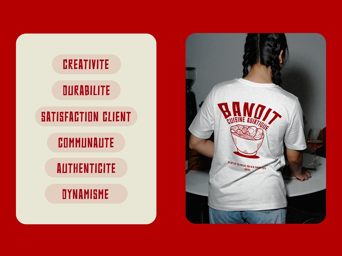 Valeurs Bandit et t-shirt staff