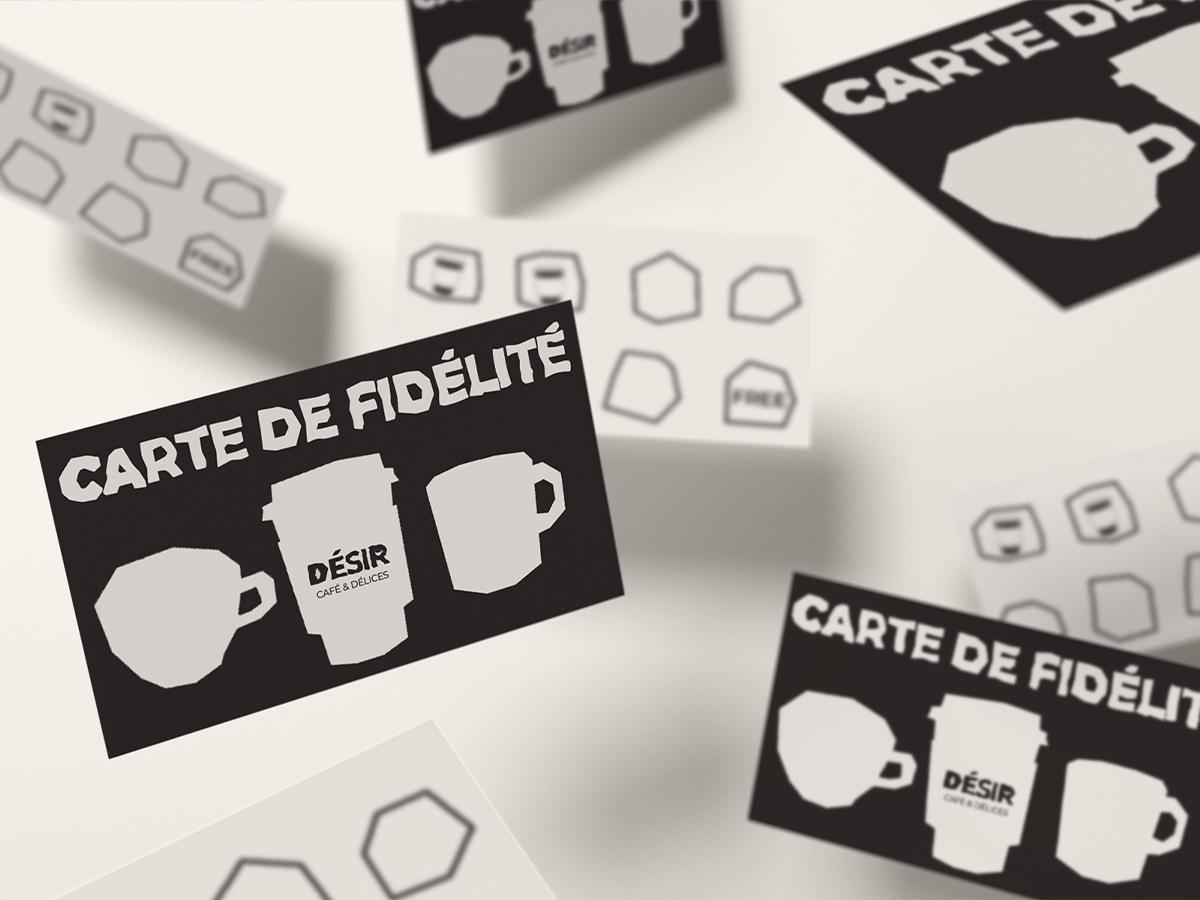 Désir — cartes de fidélité noir et blanc