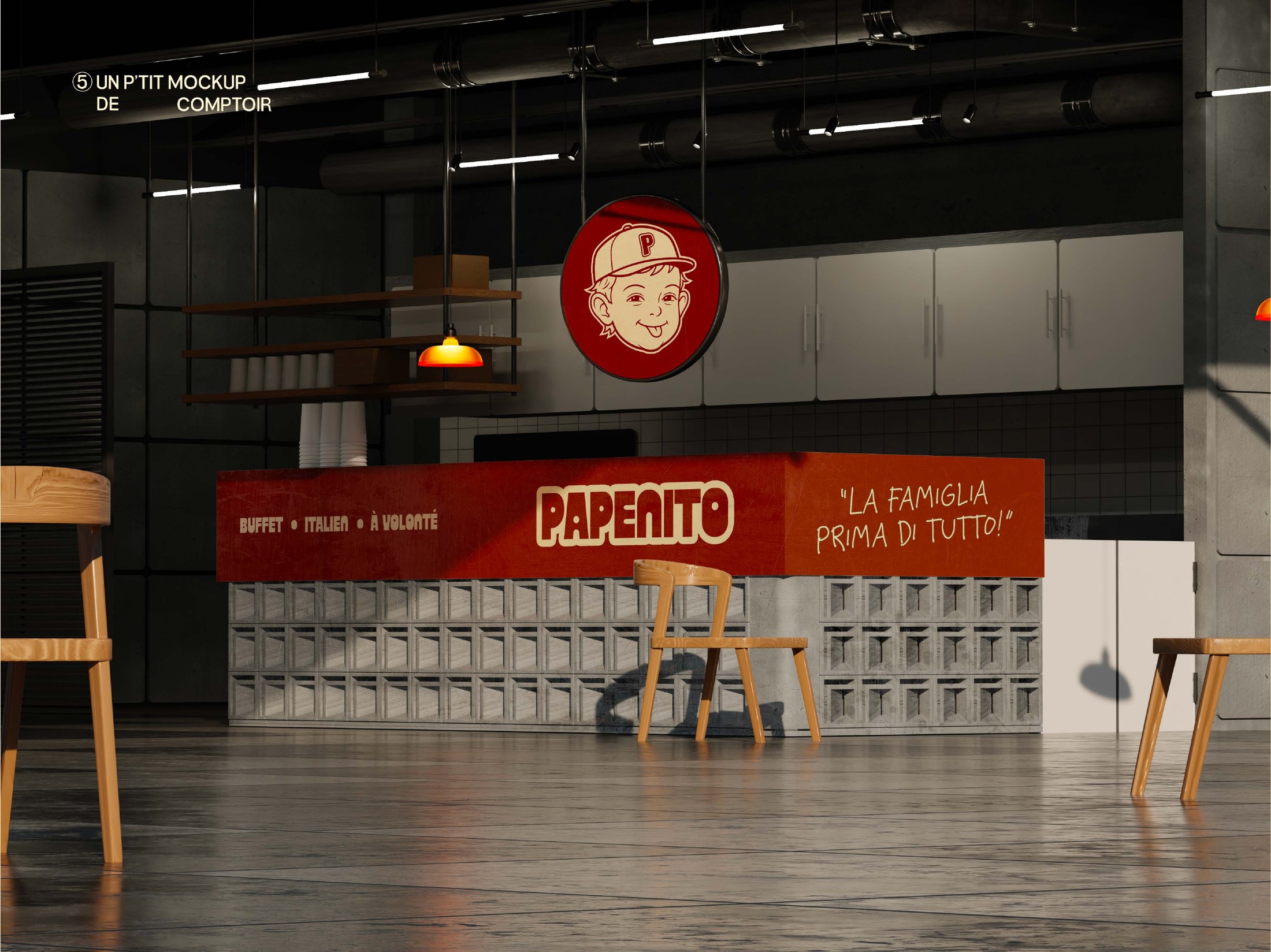 Stickers sur sac kraft Papenito